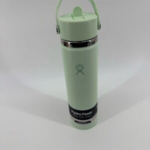 Hydro Flask 24 oz Wide Mouth Water‎ Bottle Flex Straw Cap Green